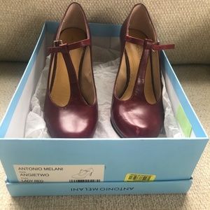 Antonio Melani T Strap Pump AngieTwo Lady Red 8.5